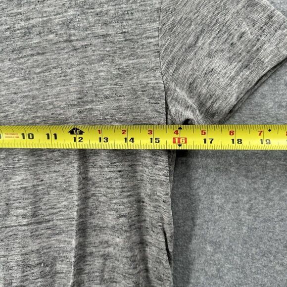 J Crew Top Tee Wmns XS Linen Short Sleeve Crew Neck T-Shirt Back Ruffle Gray - Picture 5 of 11